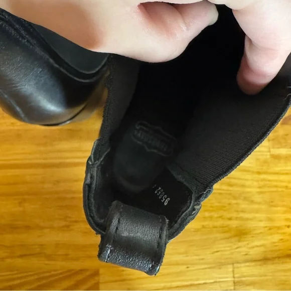 Thursday Boot Co Duchess Black Leather Pull On Heeled Chelsea Boots Size 10 - Picture 5 of 7